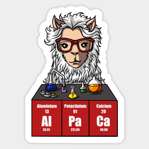 Chemistry Llama Sticker by underheaven